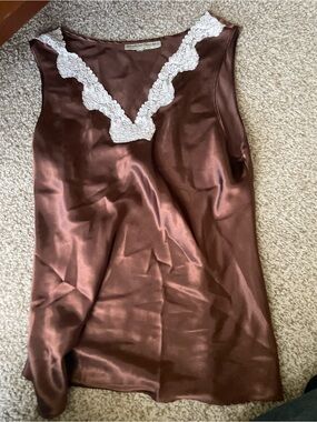 Bamboo Traders Lace trim top